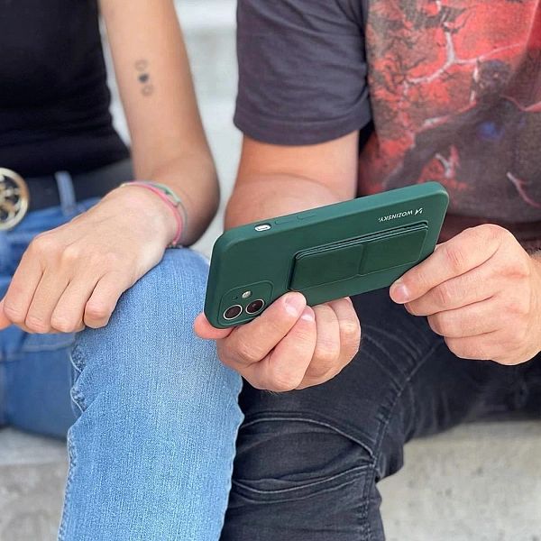 Wozinsky Kickstand Case elastyczne silikonowe etui z podstawką Samsung