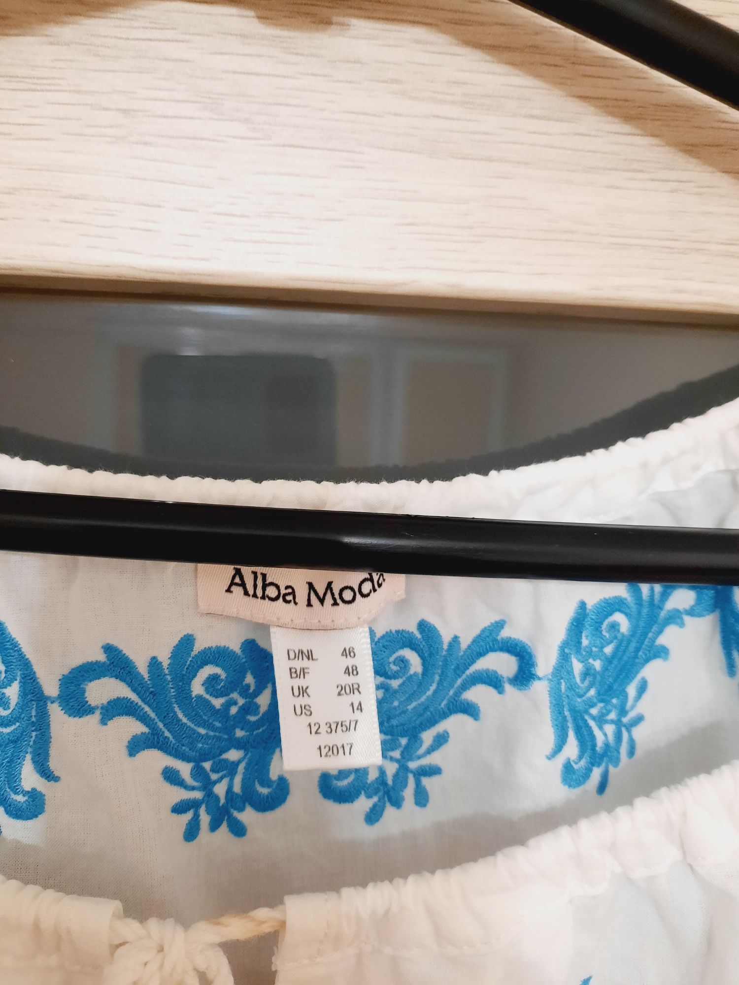 Alba Moda cudna tunika boho z haftem bawełna 46-48