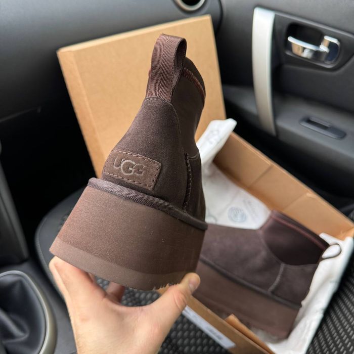 Жіночі уги на платформі з резинкою UGG Dipper Boots Brown Premium