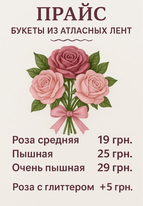 Букети з атласної стрічки