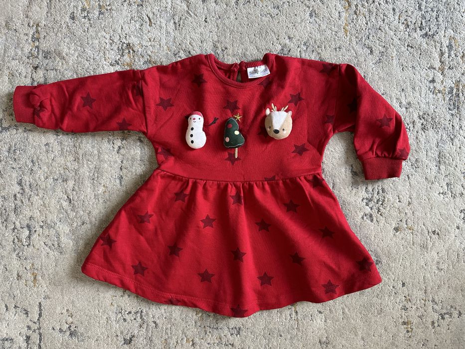 Sukienka świąteczna czerwona r. 80 na Mikołaja / Boże Narodzenie