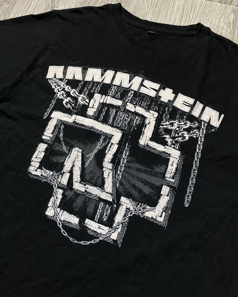 Чорна чоловіча футболка Rock Merch Rammstein Vintage оригінал рок sk8
