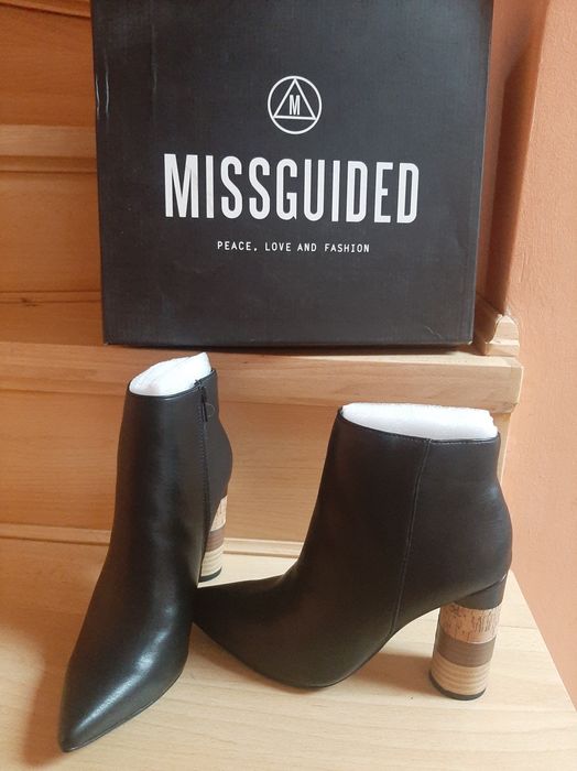 Botki Missguided,rozm.38, nowe z metką i pudełkiem, oryginalny obcas
