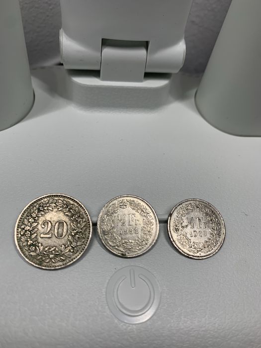 Suiça Moedas Colecionador Confoederatio Helvetica 1953, 1992/3