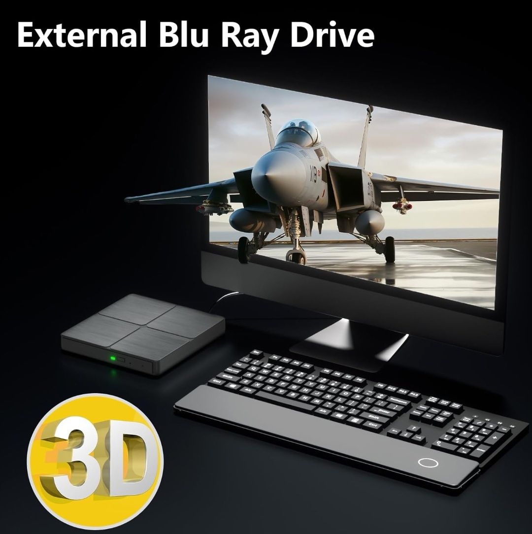 Napęd zewnętrzny Blu-ray CD DVD Yaeonku, USB 3.0