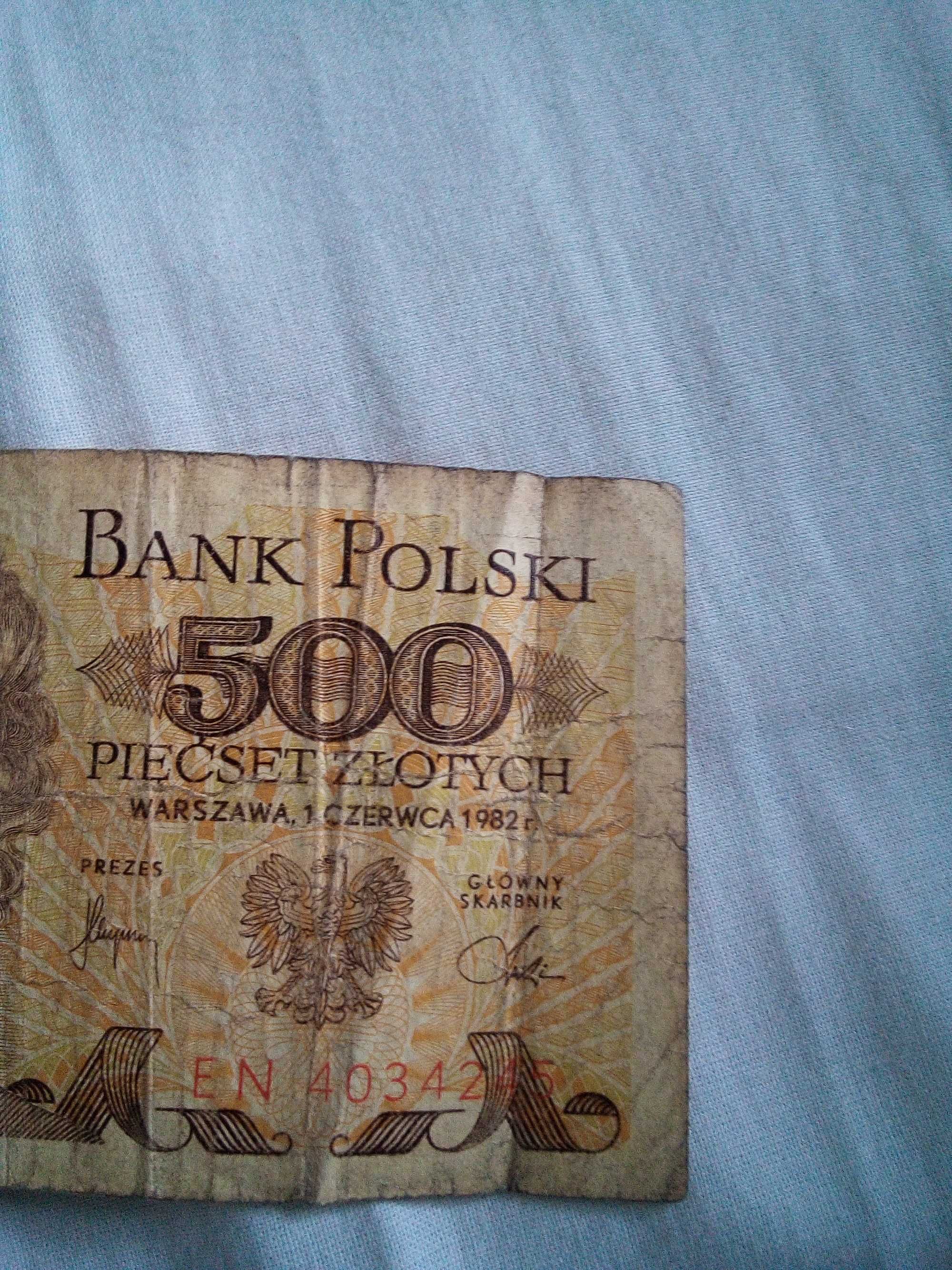 Banknot 500zl z czasów PRL-U.