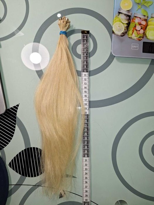 Волосся натуральне Блонд для нарощування або загущування
