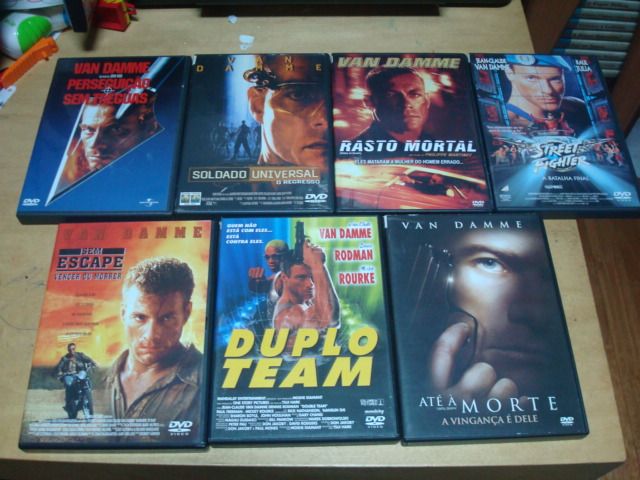 lote de 18 filmes van damme ,replica,cyborg