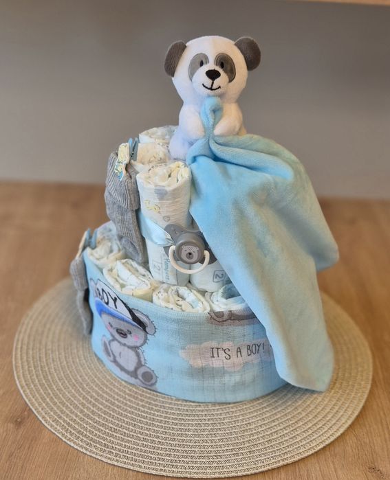 Tort z Pampersów - prezent, narodzimy dziecka, Baby Shower