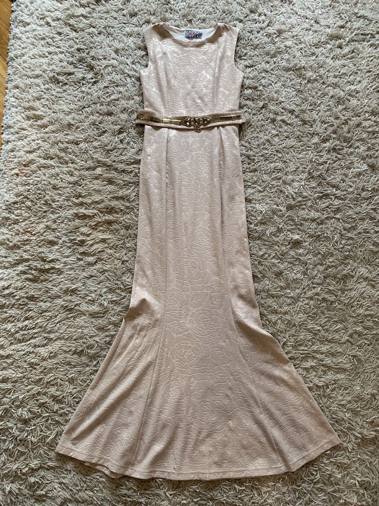 Сукня вечірня бежева. Плаття коктельне Dior.
