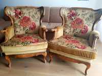 Dwa fotele stylowe glamour ludwik barok