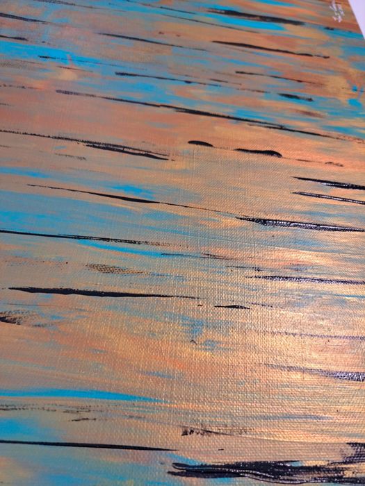 Pintura abstrata - Outono Azul