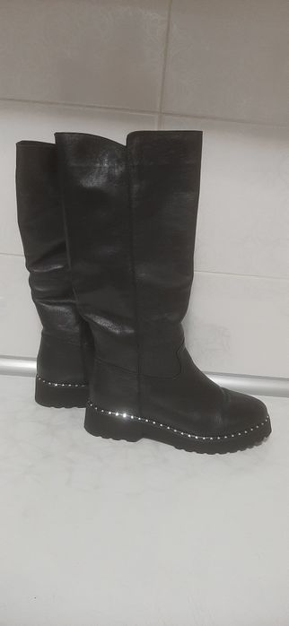 Зимові сапожки, чоботи натуральна шкіра 37 р.