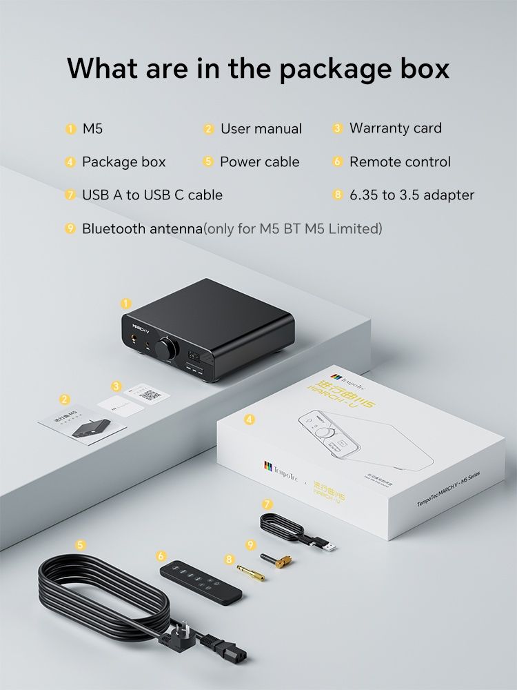 TempoTec March V-M5 HiFi USB Bluetooth Усилитель для Наушников / ЦАП