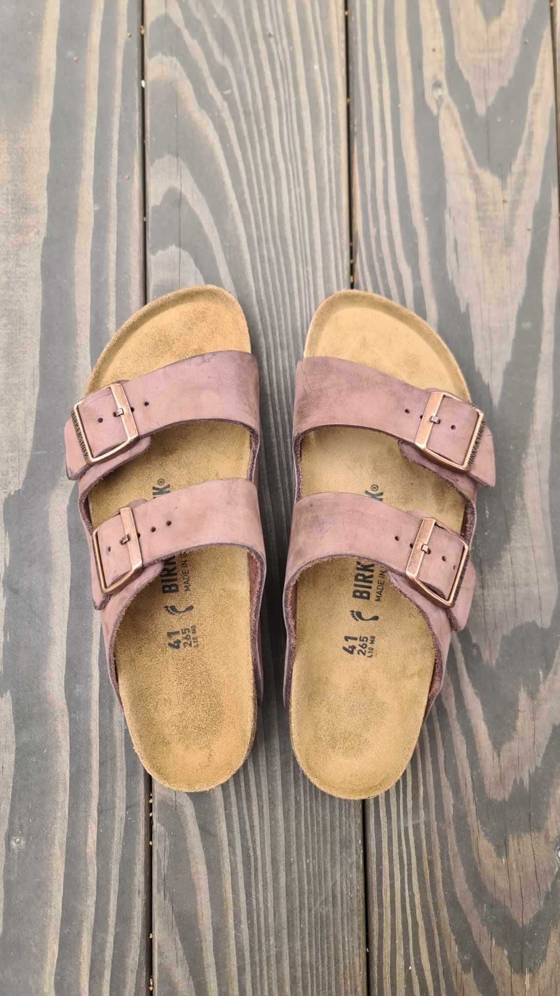 Шлепанцы босоножки BIRKENSTOCK® Arizona шкіра биркеншток ортопеды