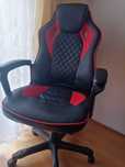 BAFFIN fotel gabinetowy tzw gamingowy czarny / czerwony