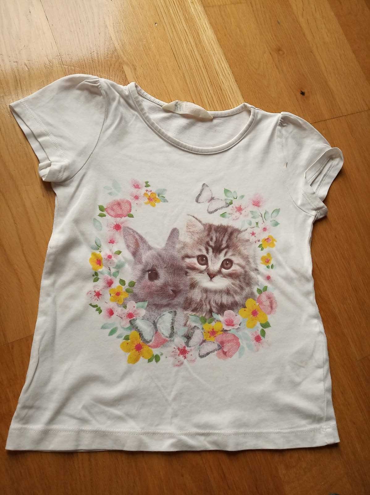 Koszulka h&m 110 krolik śliczna kotek