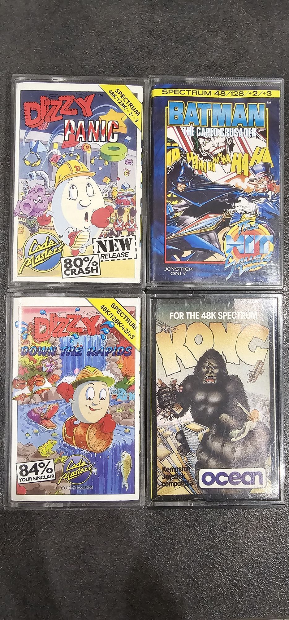 4 Gry: Dizzy, Kong, Batman- Zx Spectrum, joystick gratis