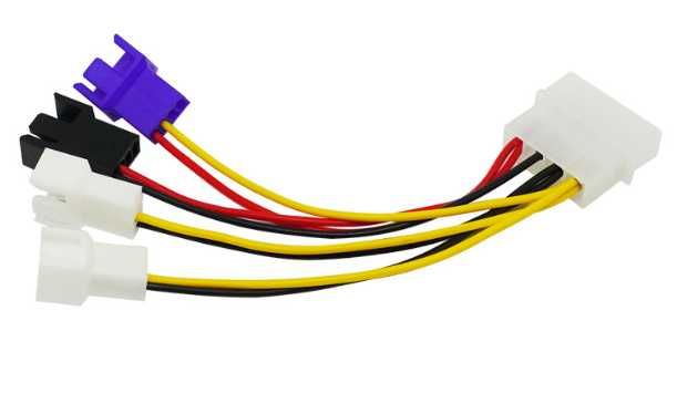 Переходник для кулера MOLEX -> 4шт 5в + 7в + 2х 12в 3 pin hub CASE FAN
