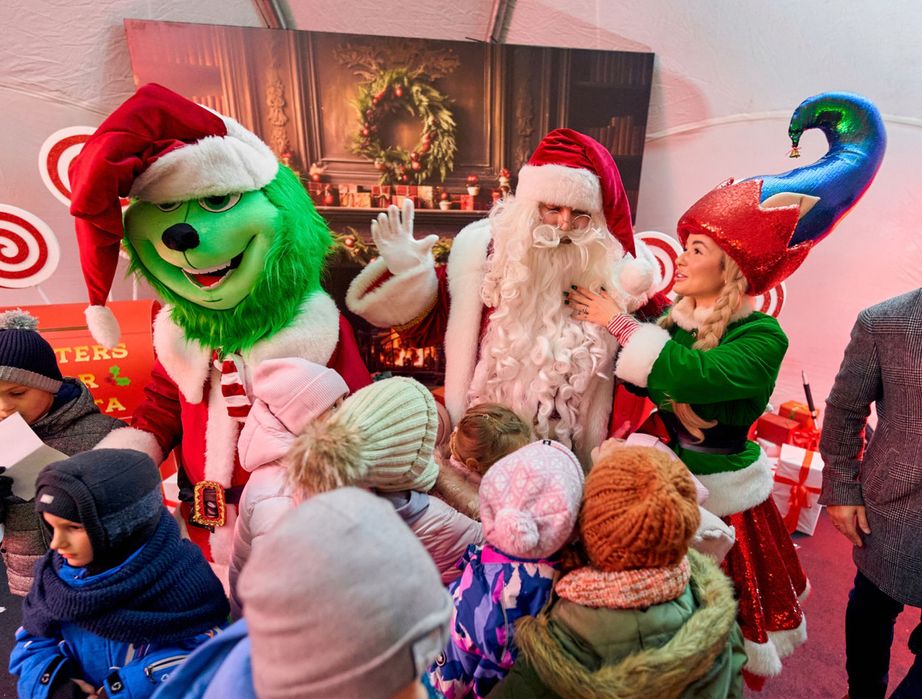 Поздравление с Новым годом от Санта-Клауса, Эльфийки и Гринча