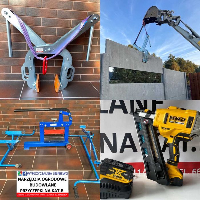 Koparka minikoparka przyczepa zestaw Wypożyczalnia Narzędzia Budowlane