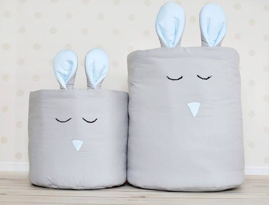 2 duże miękkie kosze na zavawki króliki