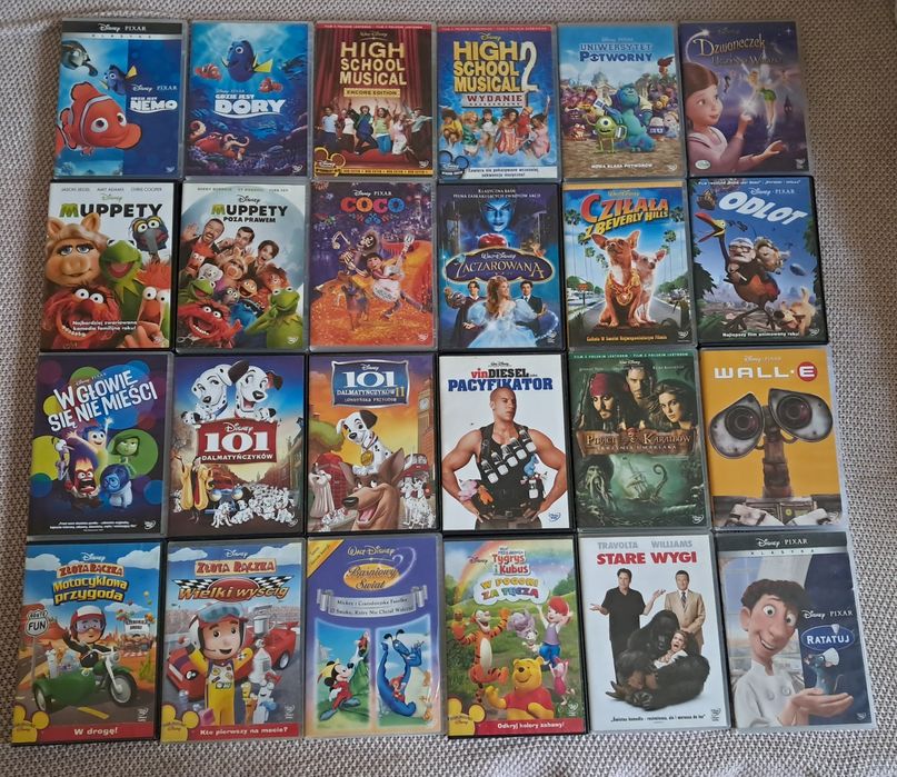 Bajki disney, dreamworks, komplet Angry birds i komplet smerfów na DVD