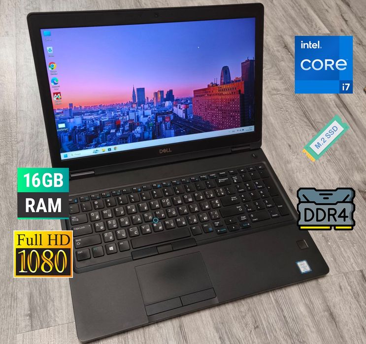 Мощний ноут i7/8ядер/16/256 SSD/FullHD IPS/Type-C/ноутбук для навчання