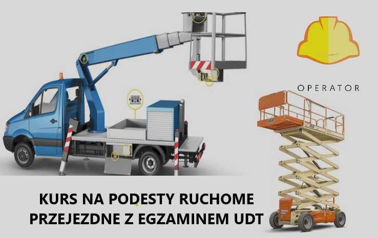 Kurs UDT koparki ładowarki wózek widłowy HDS podesty suwnice ADR walce