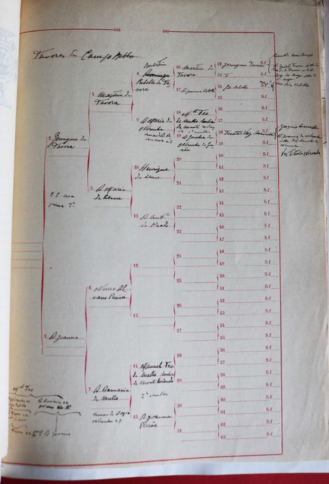 Feios - Távoras de Campo Bello - caderno apontamentos genealogia 1912