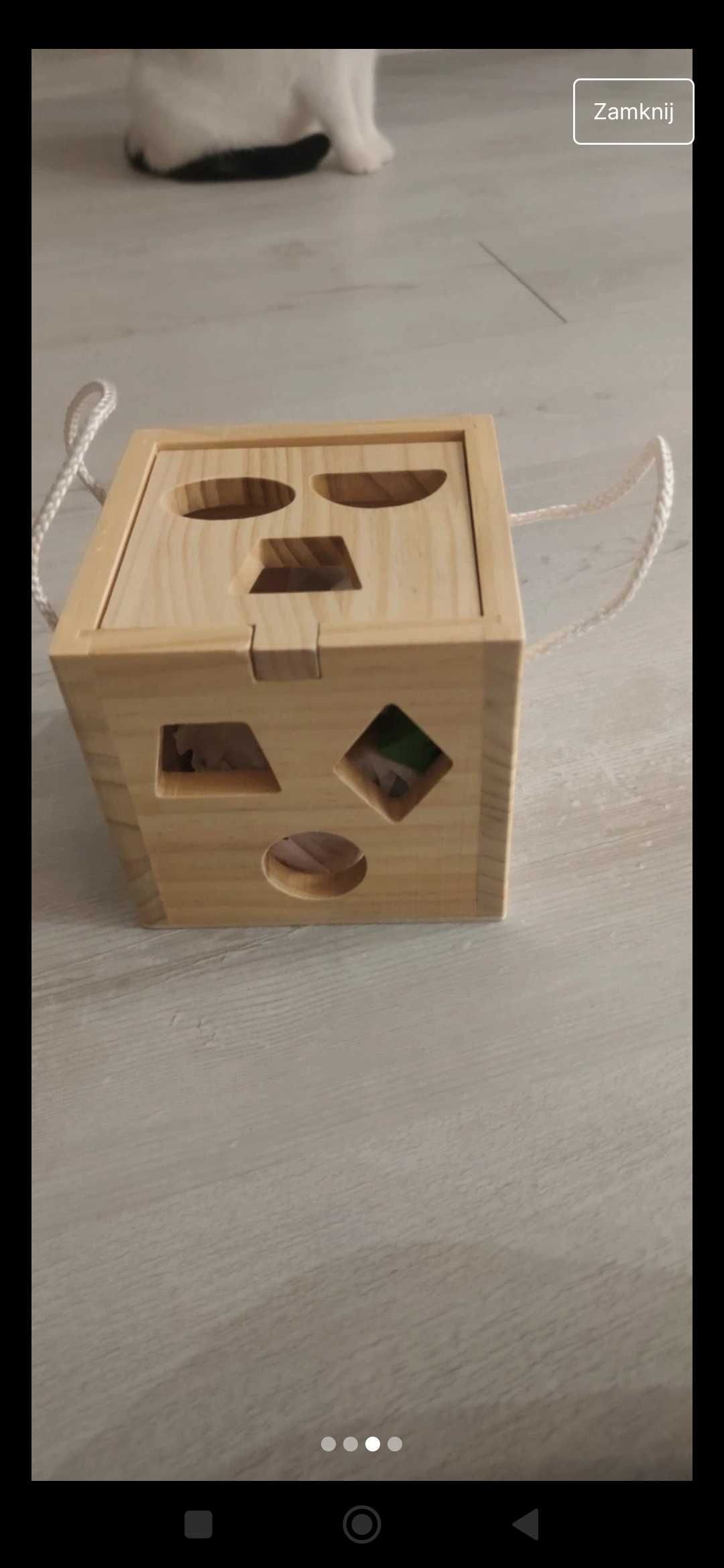 Drewniany sorter na klocki montessori