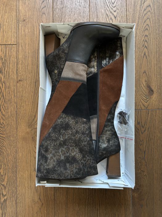 MACIEJKA 41 kozaki skórzane na obcasie