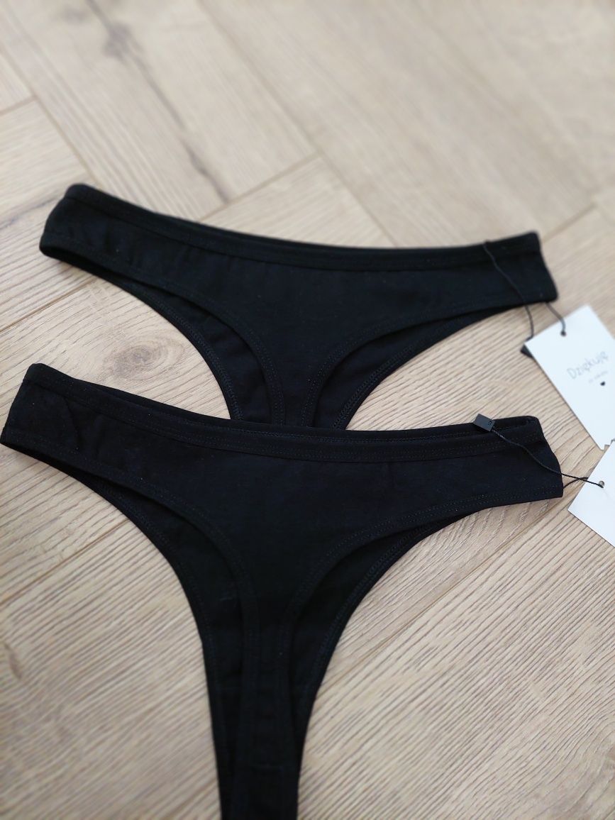 Czarne stringi audi 2 pack