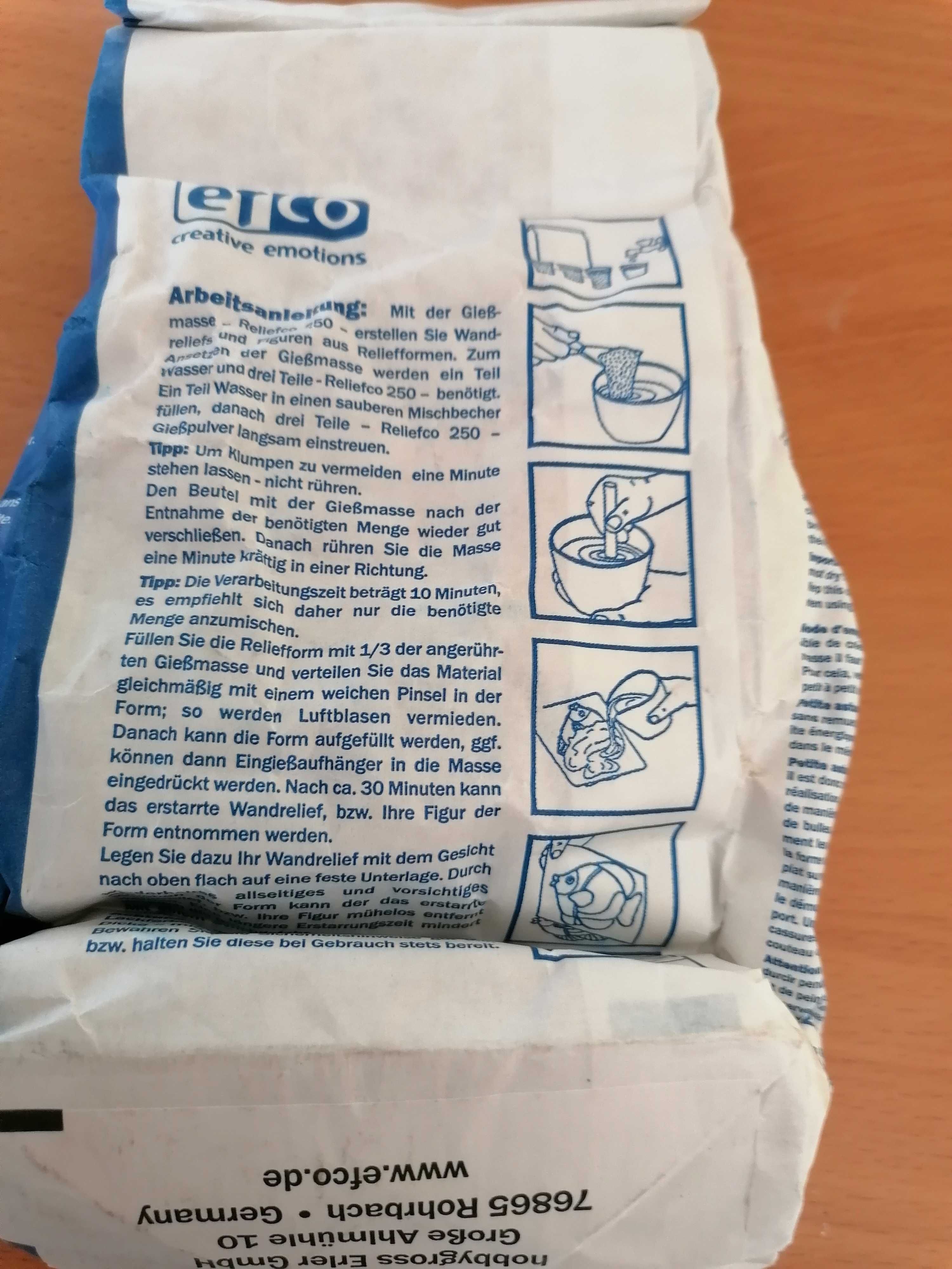 Gips ceramiczny Reliefco 250 biały 1 kg-do foremek