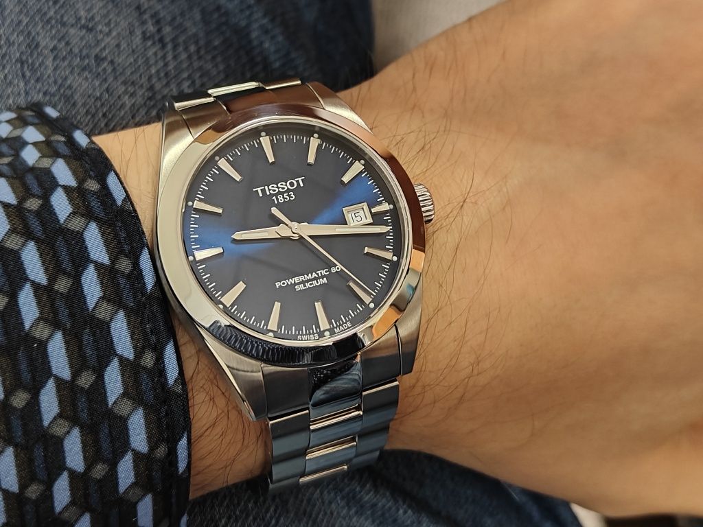 Tissot Gentleman Powermatic granatowy, na gwarancji