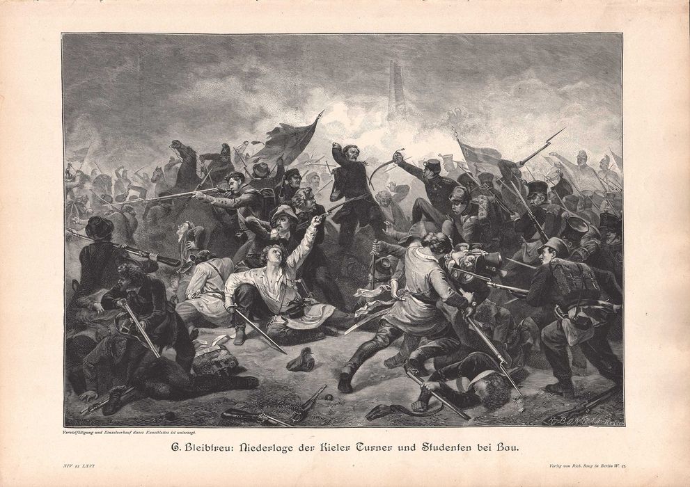 Bleibreu: Bitwa pod Bau. Drzeworyt 1899 r. oryginał