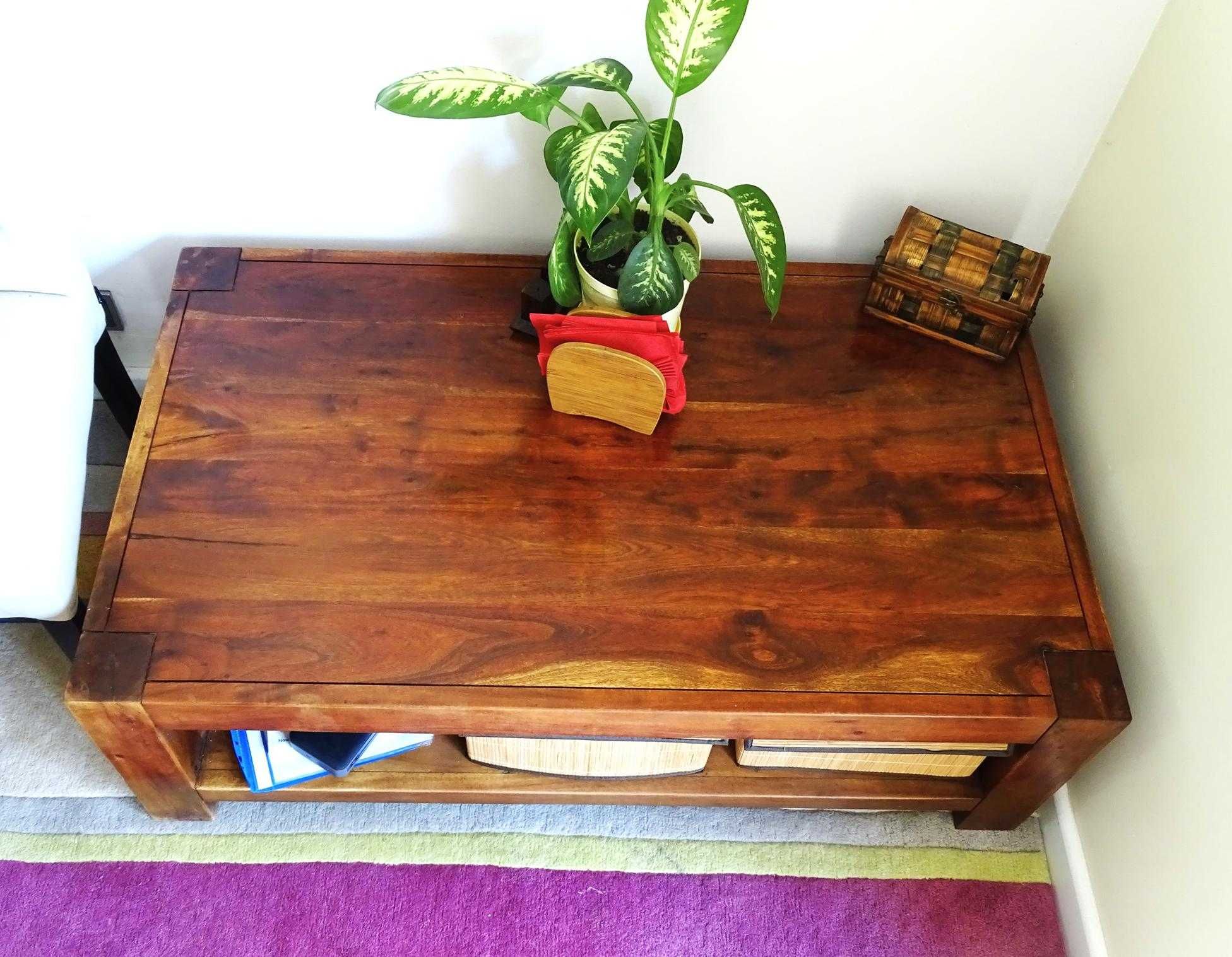 Kolonialna ława z drewna egzotycznego palisander 120x70x41 - AlmiDecor