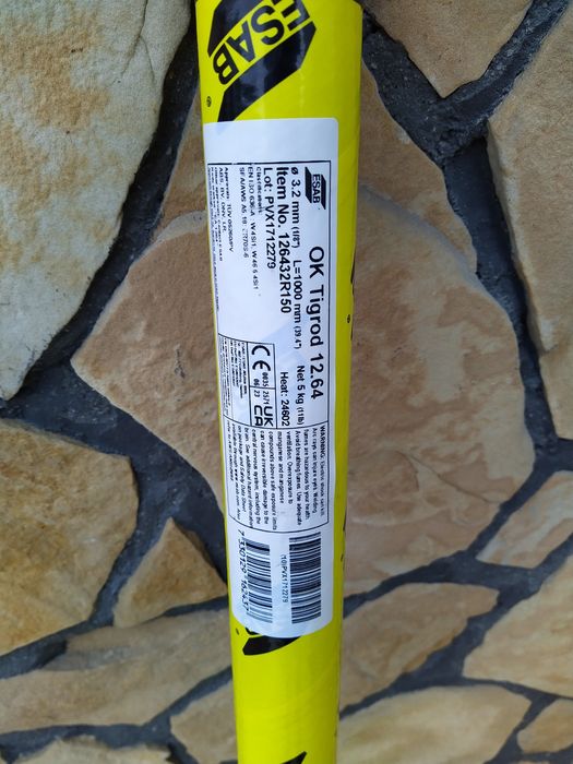 Drut spawalniczy TIG OK Tigrod ESAB  12.64 1,6, 2,0, 2,4, 3,2 mm 5 kg