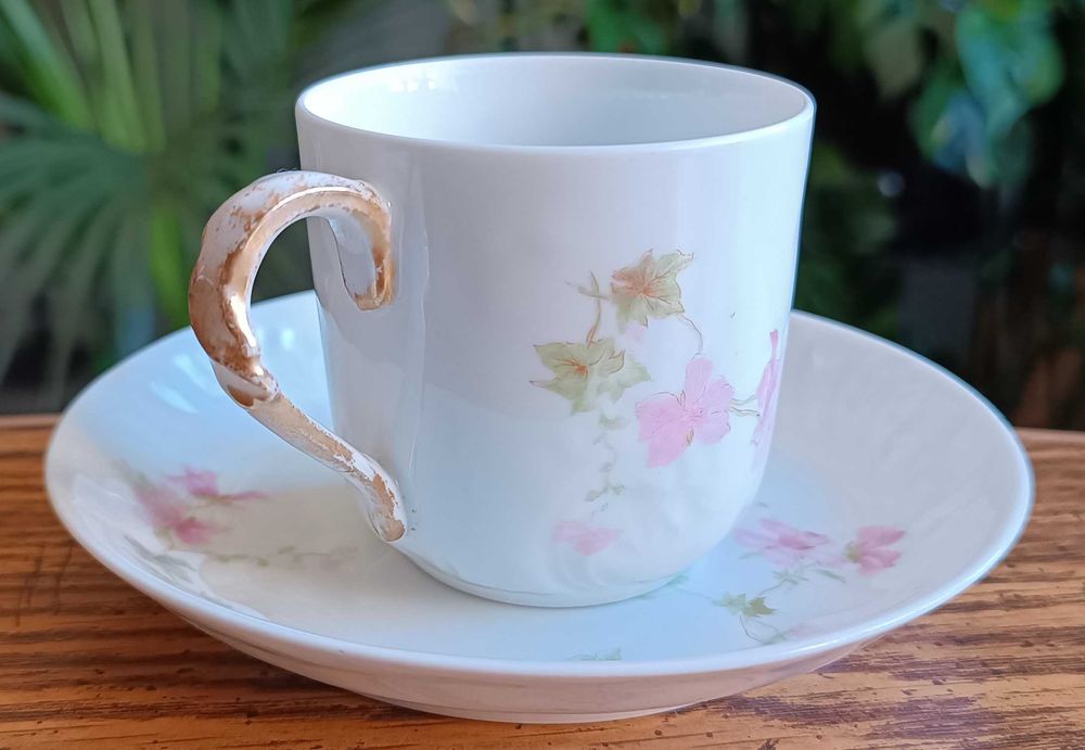 Duo do mokki (filiżanka i spodek) W. Guérin & Cie, Limoges.