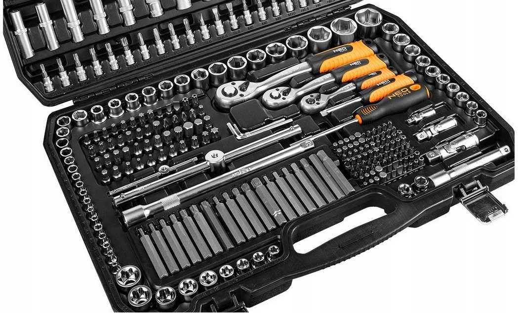 NOWY mega zestaw kluczy narzędzi Neo Tools 10-218 1/2" 3/8" 1/4" 300el