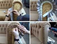 Перетяжка реставрація ремонт відновлення м'яких меблів: дивану крісла