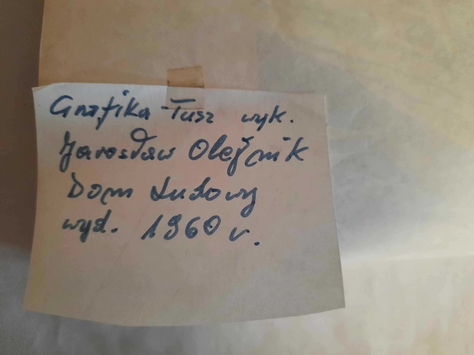 Nałęczów Dom Ludowy Tusz Jarosław Olejnik 1960 r.