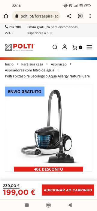 Aspirador polti sem saco