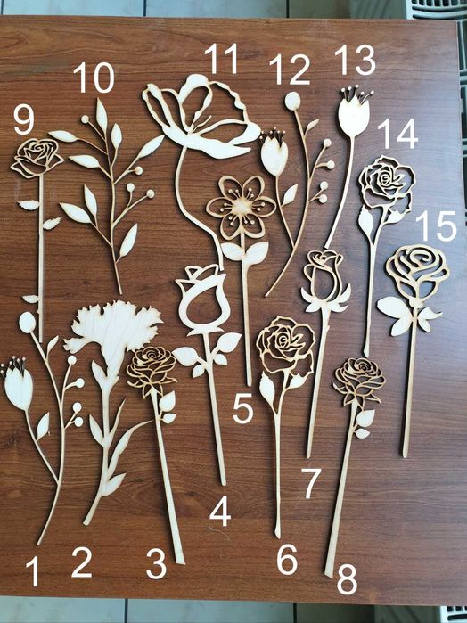 Drewniane kwiatki
