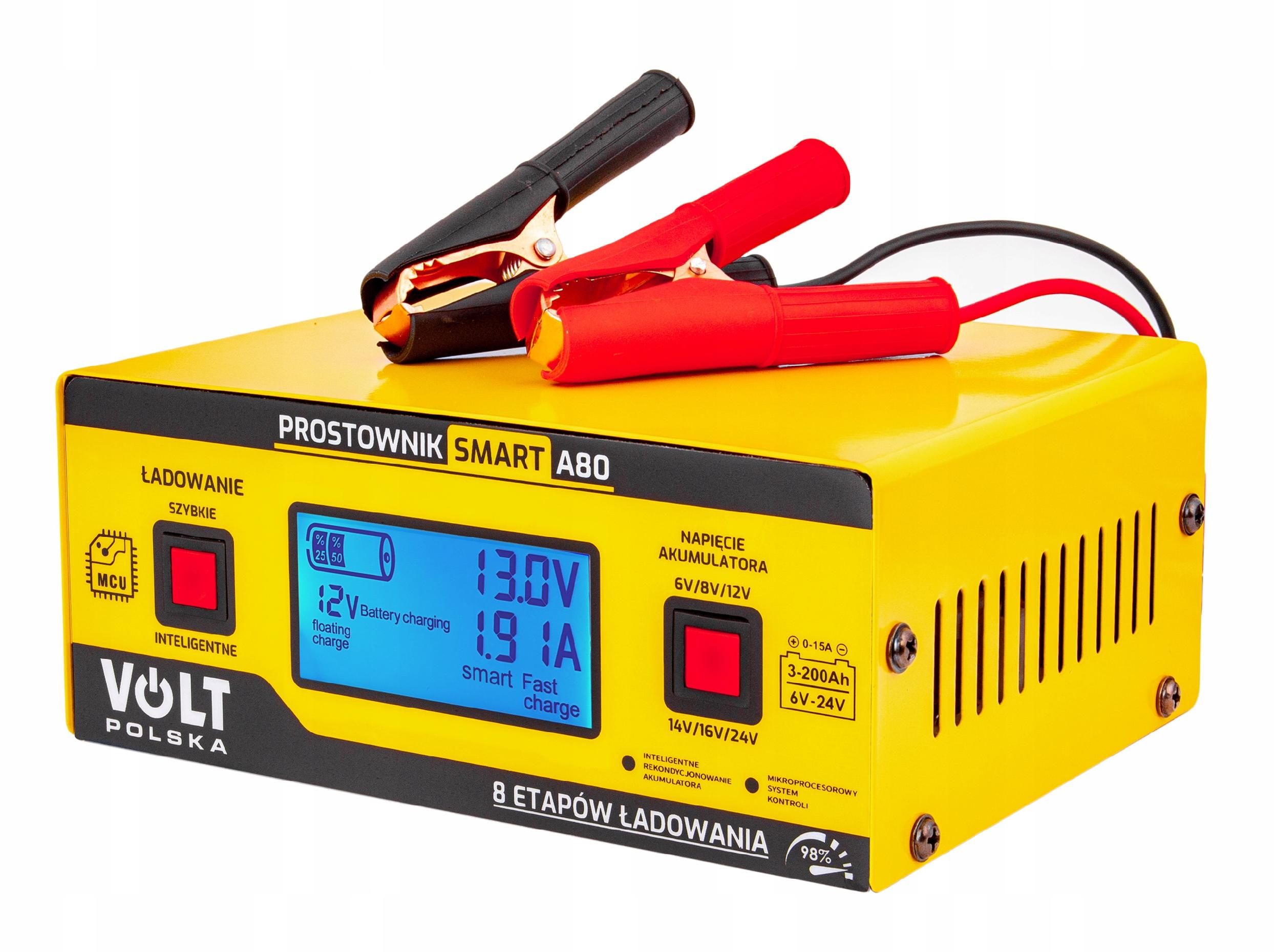 Ładowarka prostownik do akumulatora 6V 12V 24V 15A (PRO50)