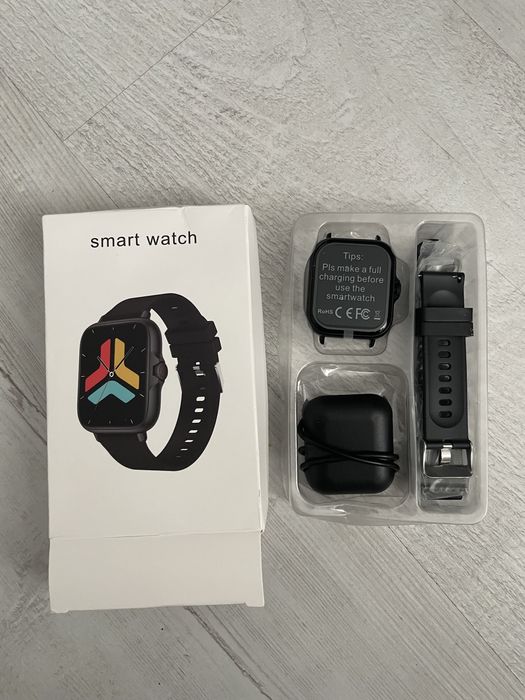 Smartwatch idealny na prezent tani! Czarny 2 paski Duzy ekran