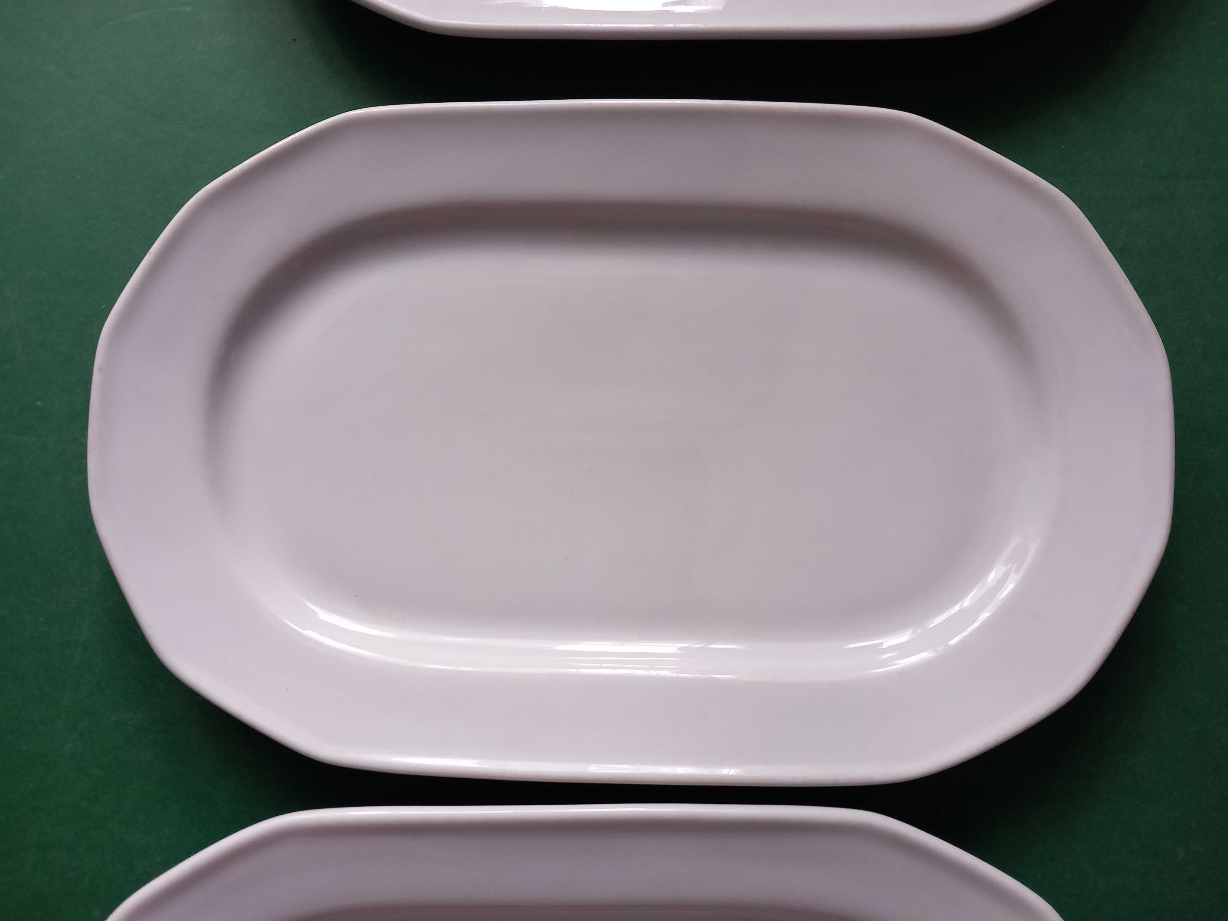 Małe półmiski biały porcelit Talerze podłużne 23,5x15x2 cm -3 szt.
