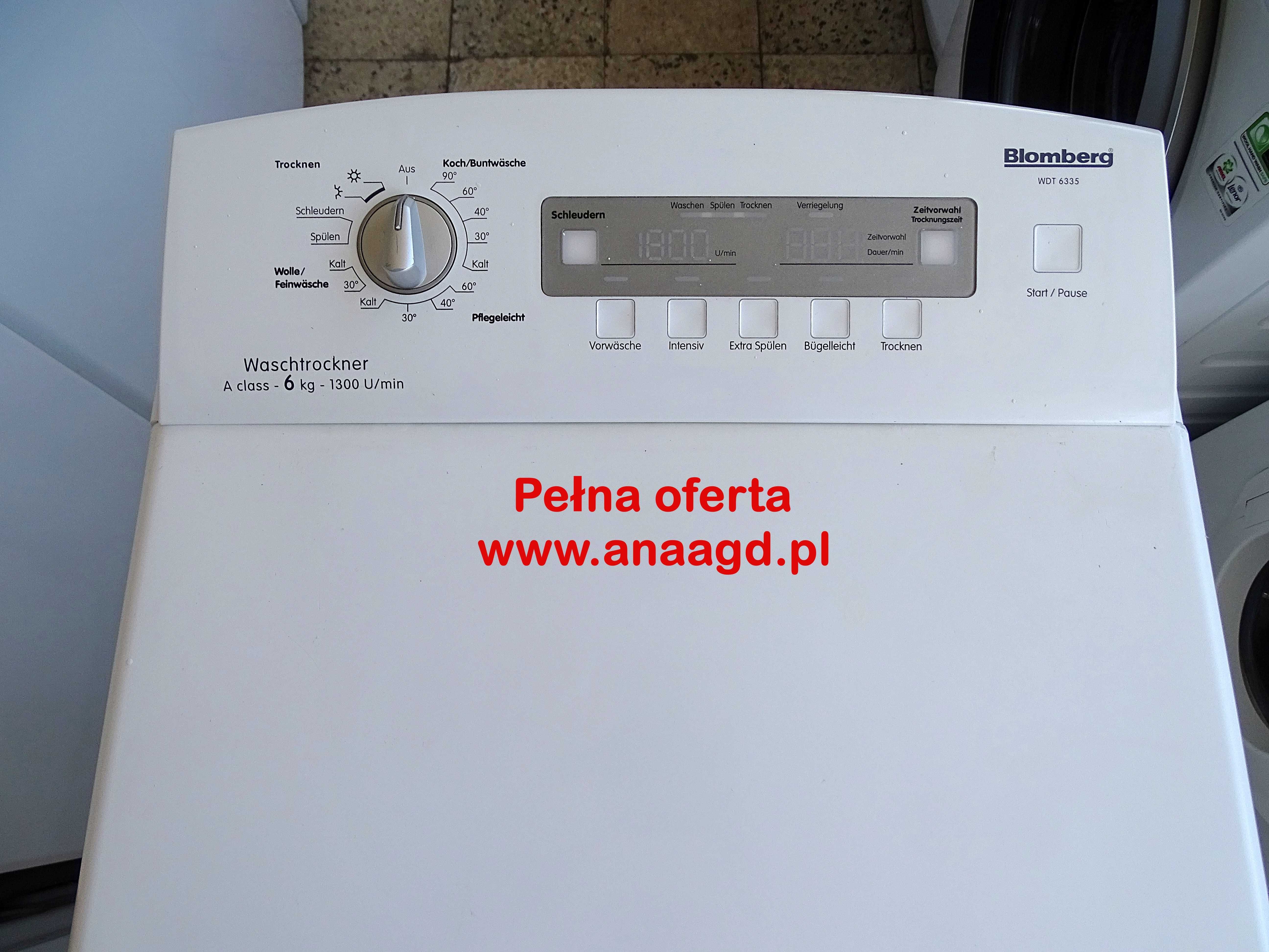 Pralko-suszarka BLOMBERG WDT 6335 6/4 GWARANCJA Duży Wybór Sprzętu AGD