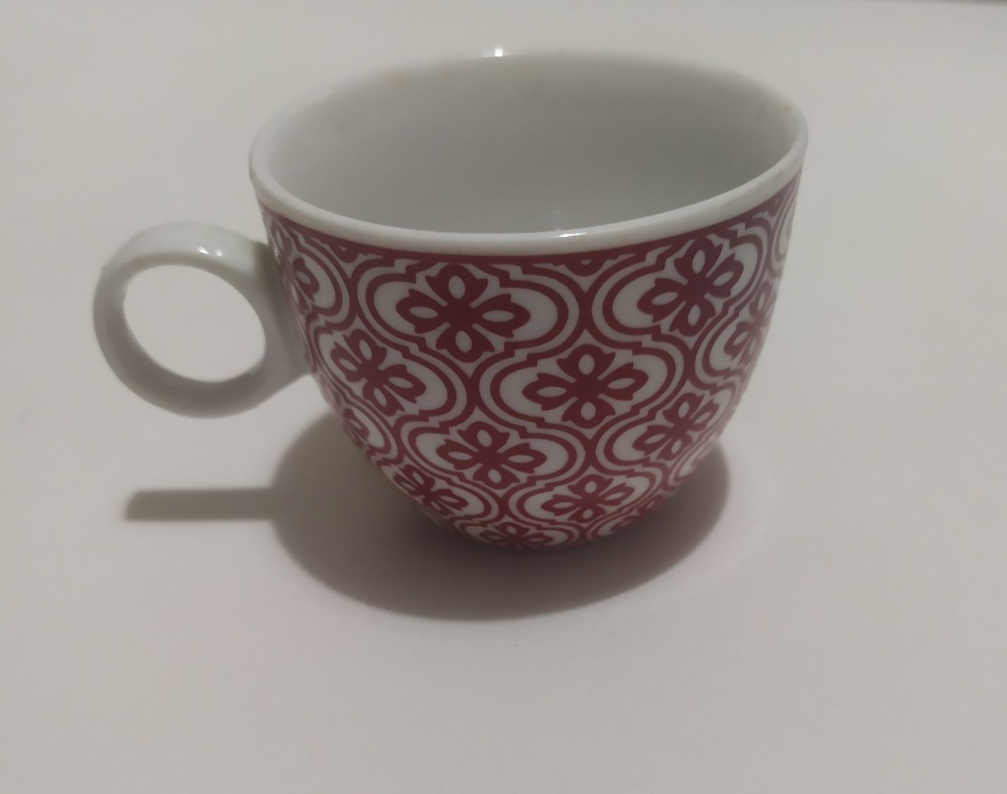 Filiżanka do espresso czerwona mini wzór ornament klasyk boho