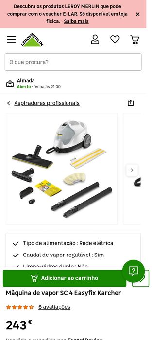 limpador a vapor SC 4 Easyfix da Karcher,